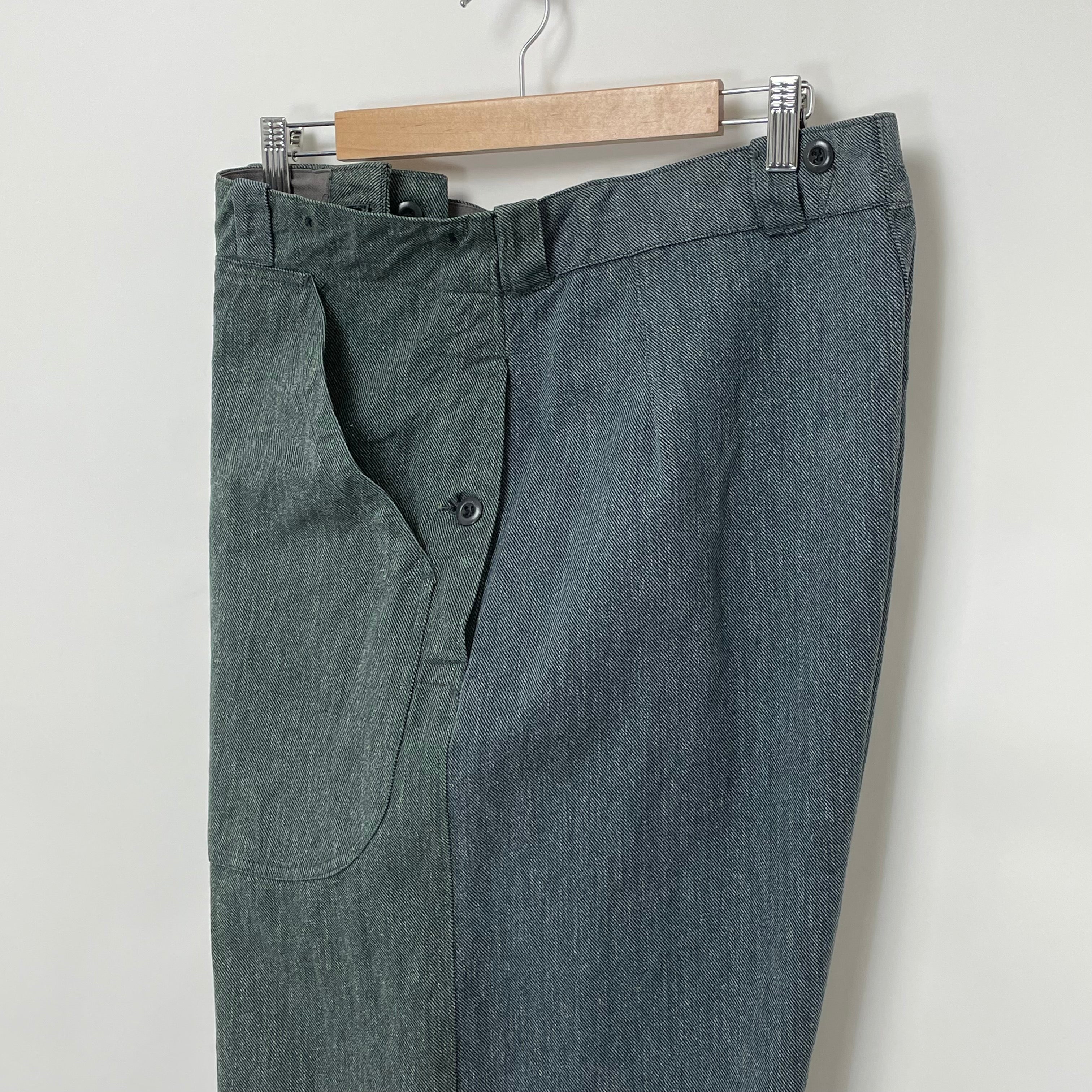 ミリタリー　スイス軍　デニムワークパンツ　50s メタルボタン 1950s】Swiss Army Denim Work Trousers 