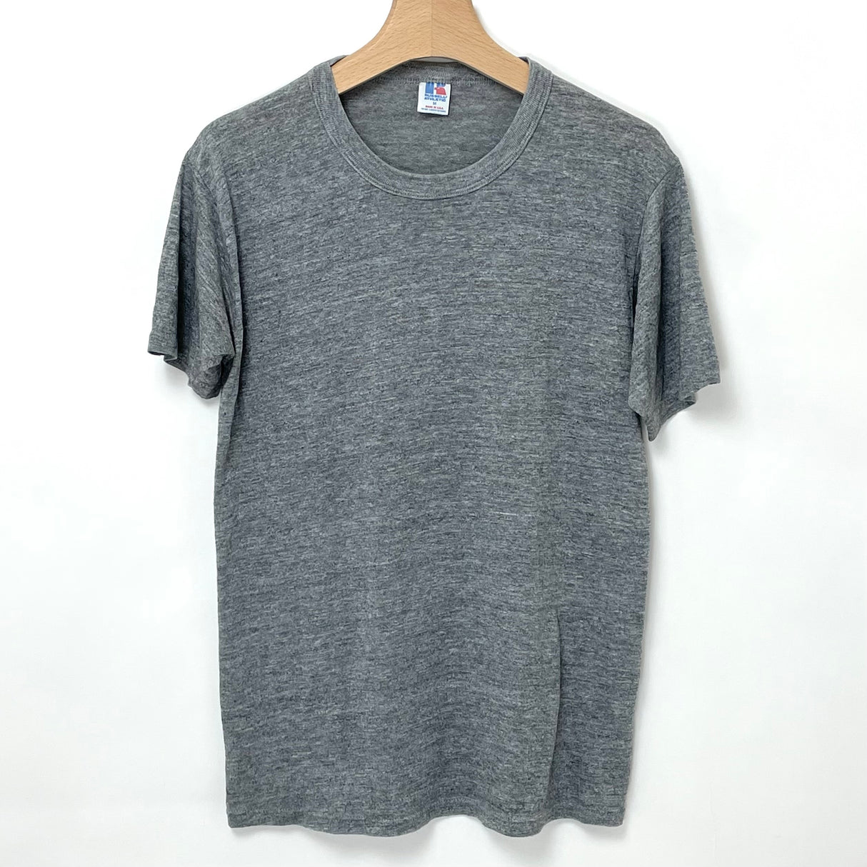 【美品】1980s RUSSELL/ラッセル グレー ヴィンテージ 無地Tシャツ "MADE IN USA" Mサイズ【FB-TS-0002A-】