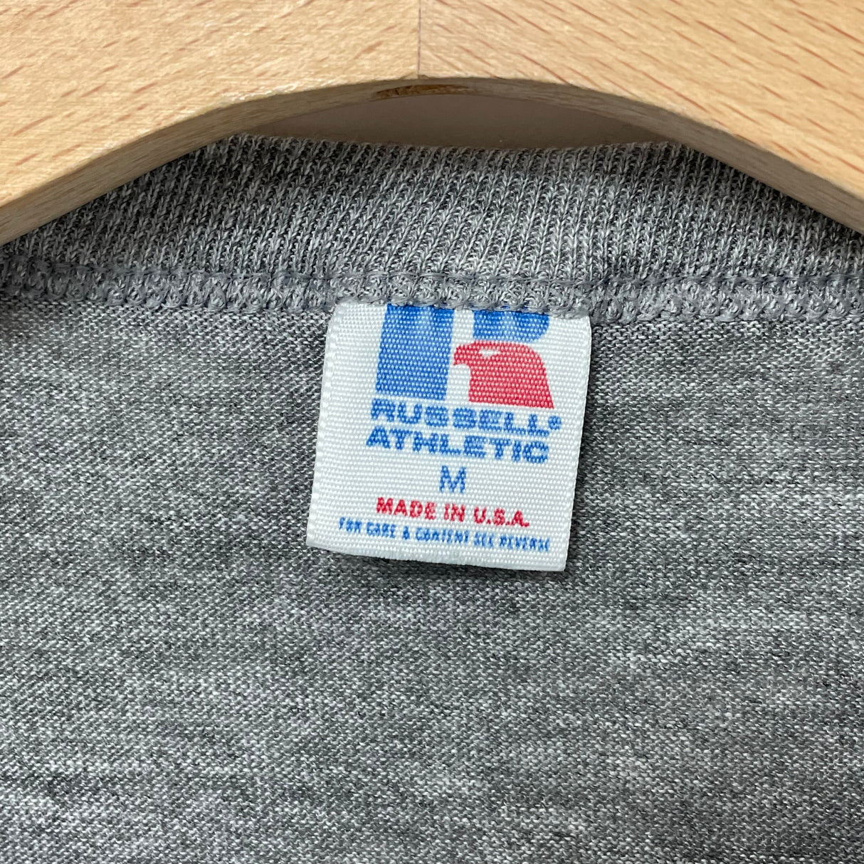 【美品】1980s RUSSELL/ラッセル グレー ヴィンテージ 無地Tシャツ "MADE IN USA" Mサイズ【FB-TS-0002A-】