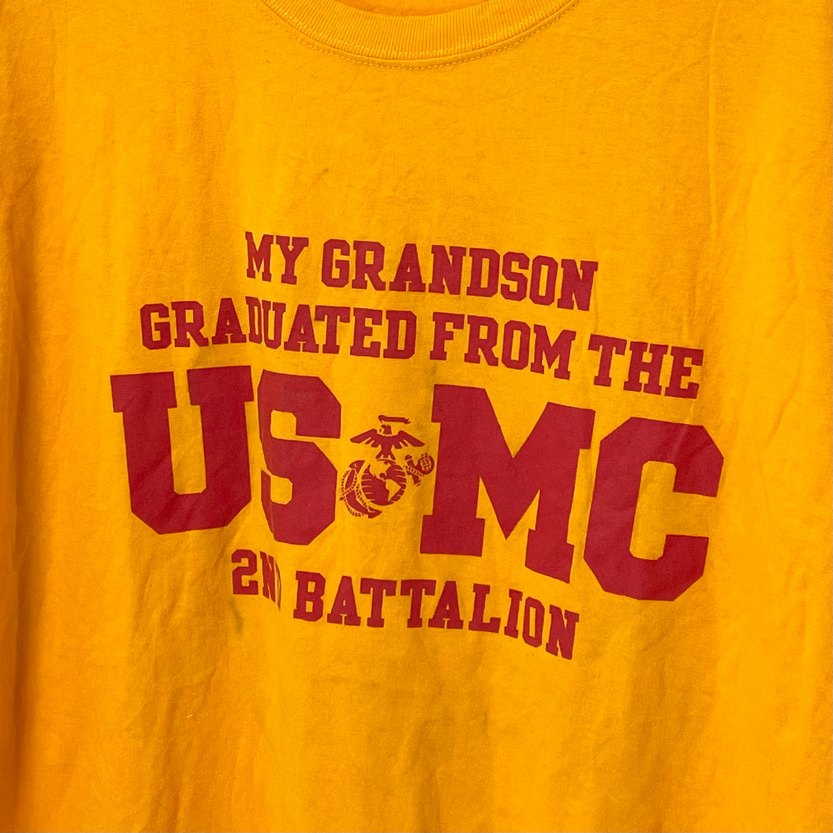 Champion/チャンピオン イエロー USMC ミリタリーTシャツ XLサイズ【FB-TS-0005B-】