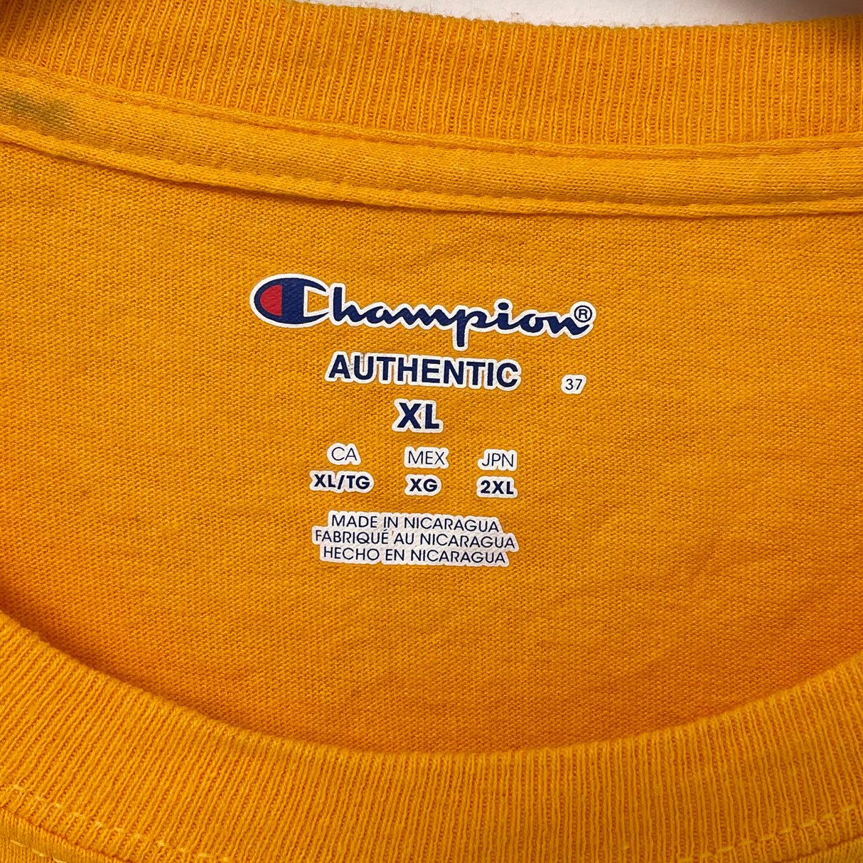 Champion/チャンピオン イエロー USMC ミリタリーTシャツ XLサイズ【FB-TS-0005B-】