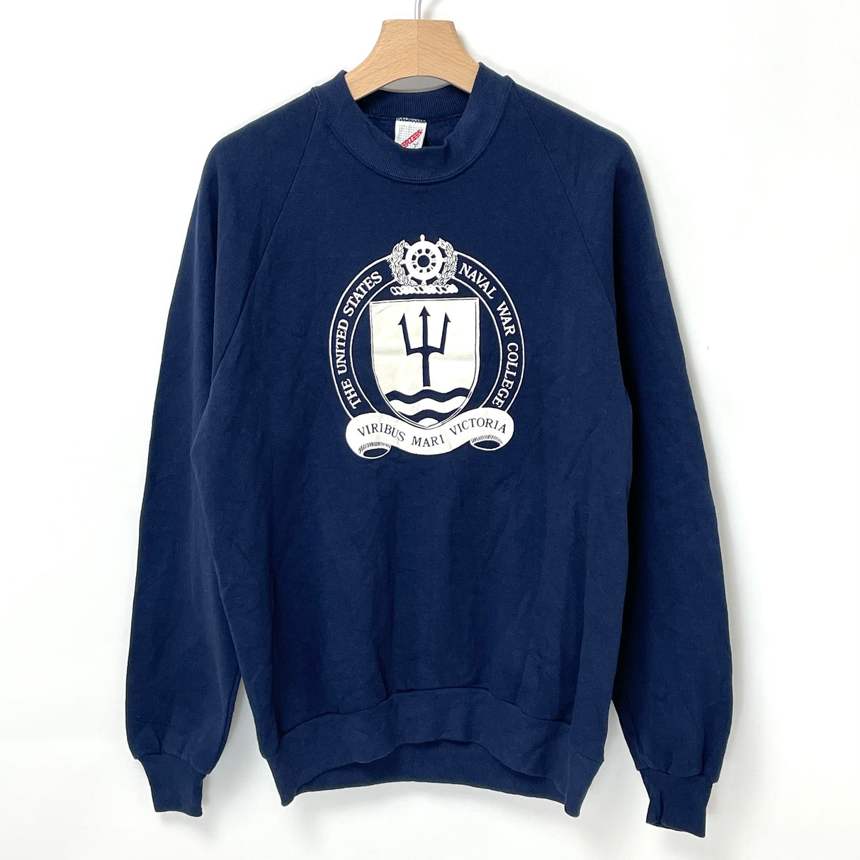 【新品】80s アメリカ軍 U.S.NAVAL WAR COLLEGE ネイビー JERZEES/ジャージーズ スウェットシャツ Lサイズ【FB-SS-0022S=】