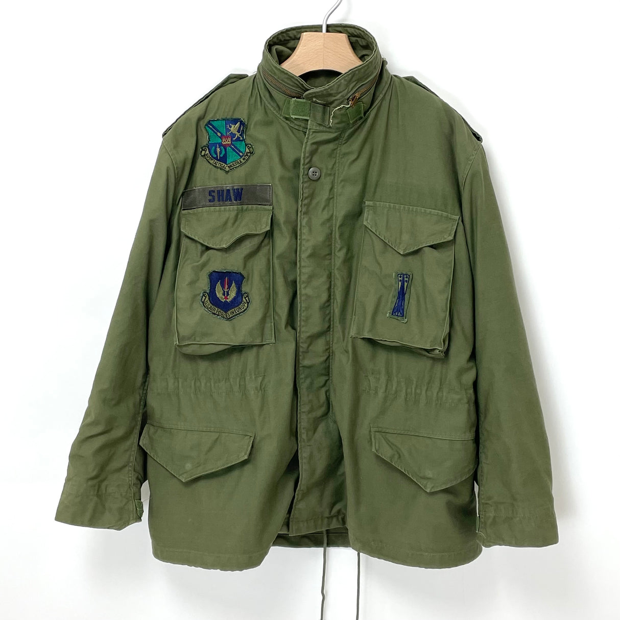 【3rd&4th モデル】アメリカ軍 OD M-65 フィールドジャケット ワッペン付 USED A5UW