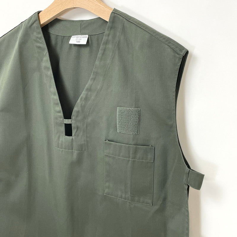 【新品】フランス軍 OD HBT Vネック GAO プルオーバーベスト【FB-JK-ML0016S-】