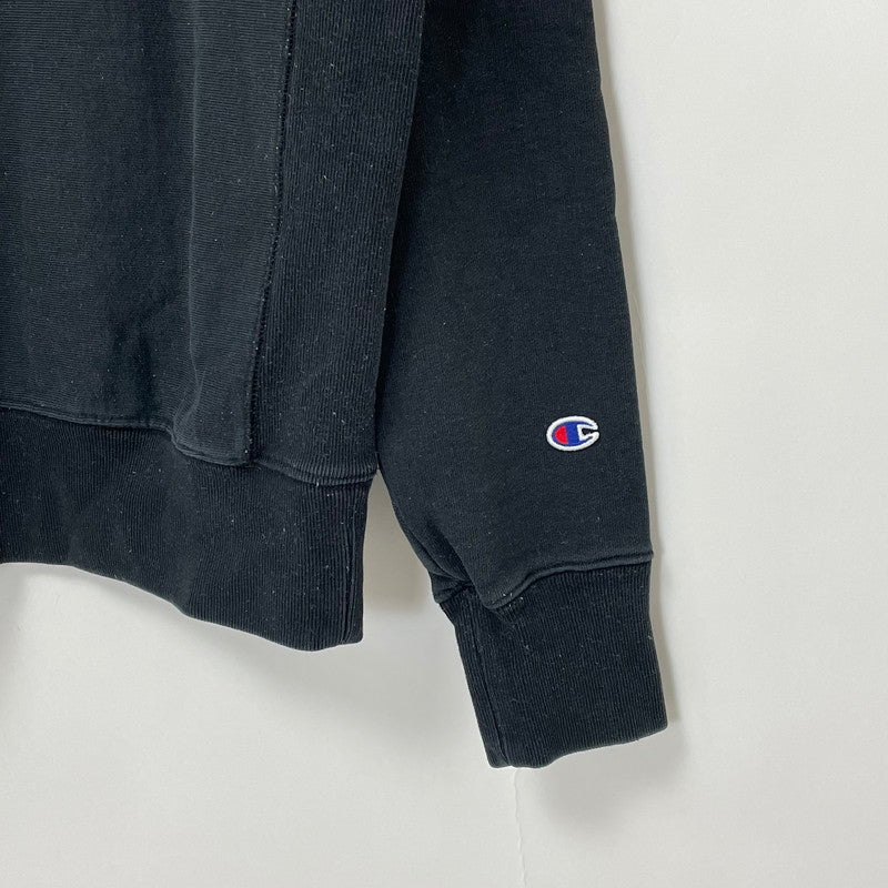 Champion Europe/チャンピオン・ヨーロッパ ブラック REVERSE WEAVE/リバースウィーブ WARM UP スウェットシャツ Mサイズ【FB-SS-0001B】