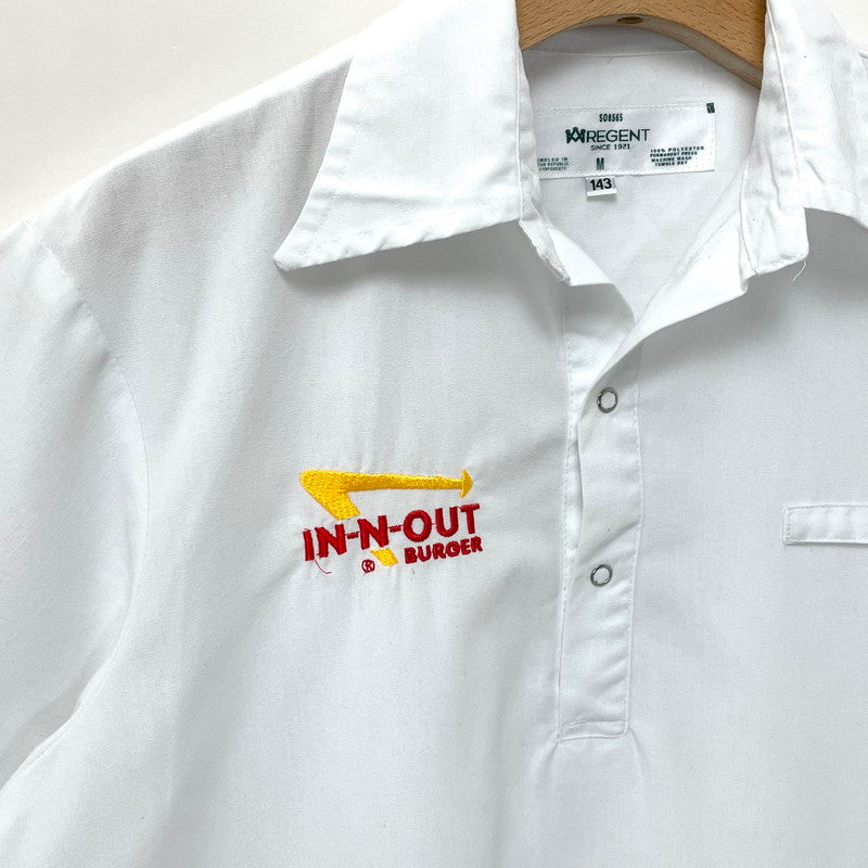 IN-N-OUT BURGER ホワイト プルオーバー 半袖ワークシャツ Mサイズ【FB-SH-0004B-】
