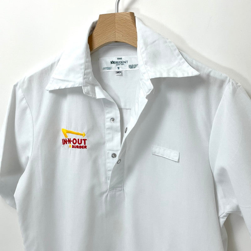 IN-N-OUT BURGER ホワイト プルオーバー 半袖ワークシャツ Mサイズ【FB-SH-0004B-】