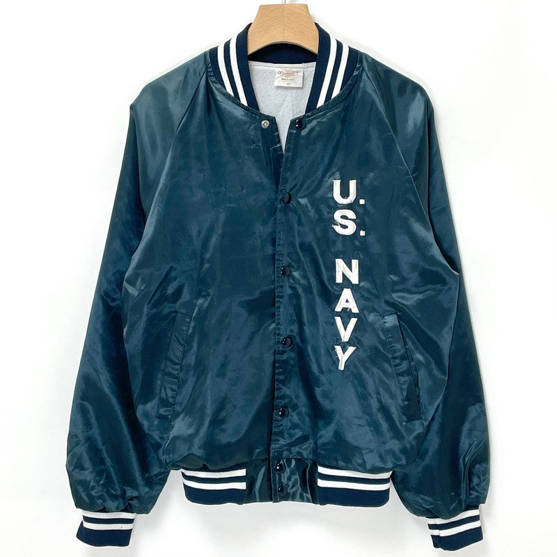 70,80s AUBURN SPORTSWEAR/アーバンスポーツウェア U.S.NAVY ヴィンテージ スタジャン "Made in USA" Mサイズ【FB-JK-0030B】
