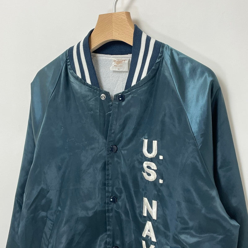 70,80s AUBURN SPORTSWEAR/アーバンスポーツウェア U.S.NAVY ヴィンテージ スタジャン "Made in USA" Mサイズ【FB-JK-0030B】