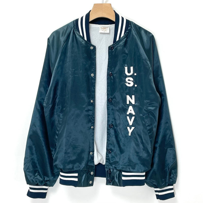 70,80s AUBURN SPORTSWEAR/アーバンスポーツウェア U.S.NAVY ヴィンテージ スタジャン "Made in USA" Mサイズ【FB-JK-0030B】