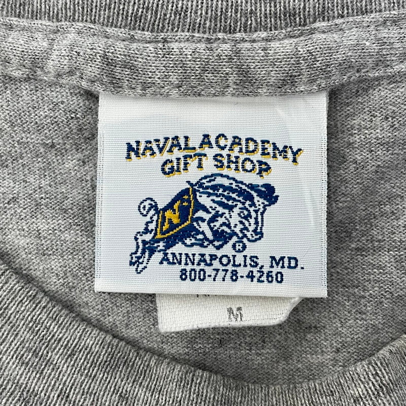 アメリカ海軍兵学校 U.S.NAVAL ACADEMY グレー Tシャツ Mサイズ【FB-TS-0015B-】