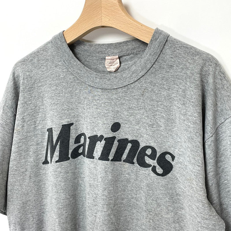 【シングルステッチ】アメリカ海兵隊 USMC グレー ヴィンテージ トレーニングTシャツ Lサイズ【FB-TS-0020C-】