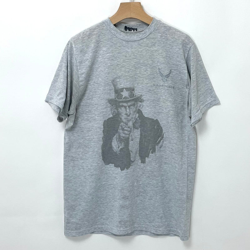 【リメイク】アメリカ空軍 U.S.A.F. グレー トレーニング 半袖Tシャツ "Uncle Sam/アンクル・サム"【FB-TS-ML0048B-】