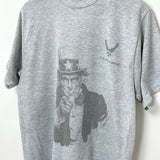 【リメイク】アメリカ空軍 U.S.A.F. グレー トレーニング 半袖Tシャツ "Uncle Sam/アンクル・サム"【FB-TS-ML0048B-】