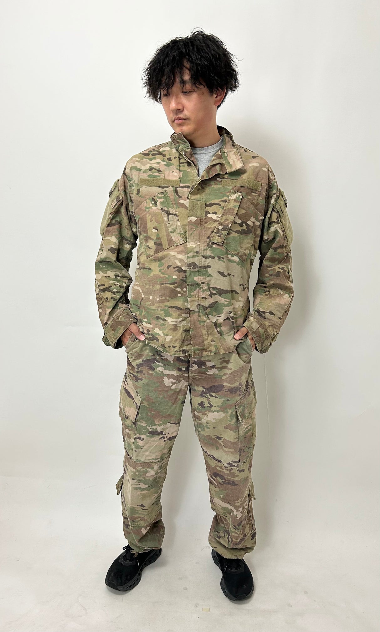 アメリカ軍 U.S.ARMY マルチカム リップストップ コンバットジャケット ワッペン付 USED =