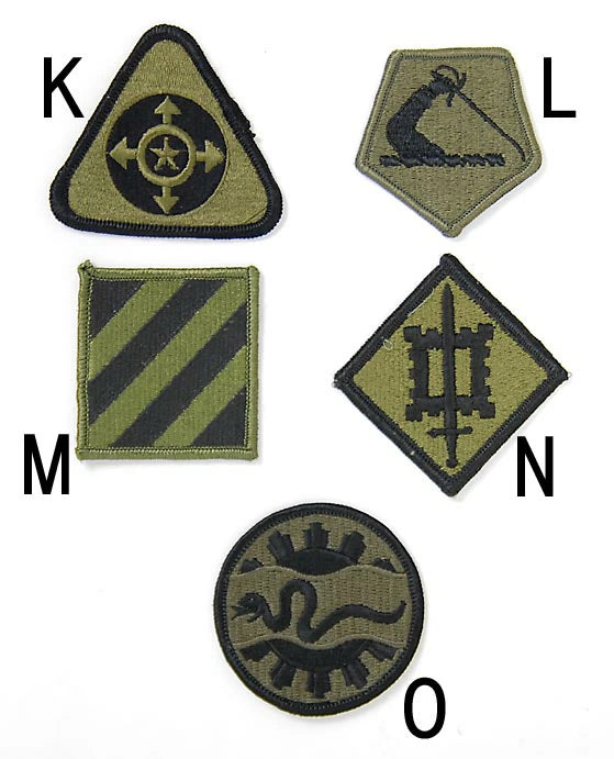 アメリカ軍 ミリタリー OD 部隊章ワッペン 新品 BRANCH-GN3-