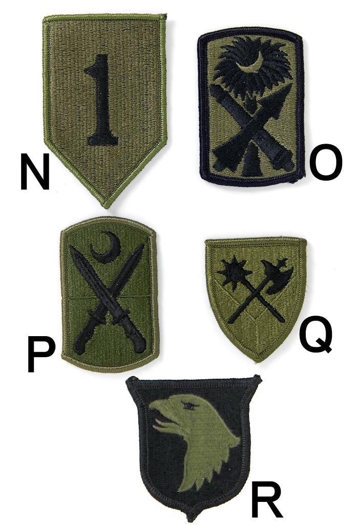 アメリカ軍 ミリタリー OD 部隊章ワッペン 新品 BRANCH-GN-