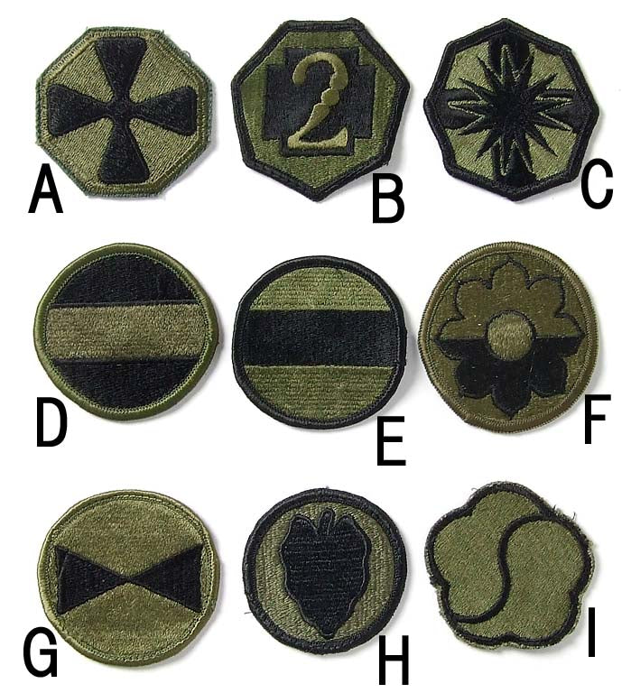 アメリカ軍 ミリタリー OD 部隊章ワッペン USED BRANCH-GU3-