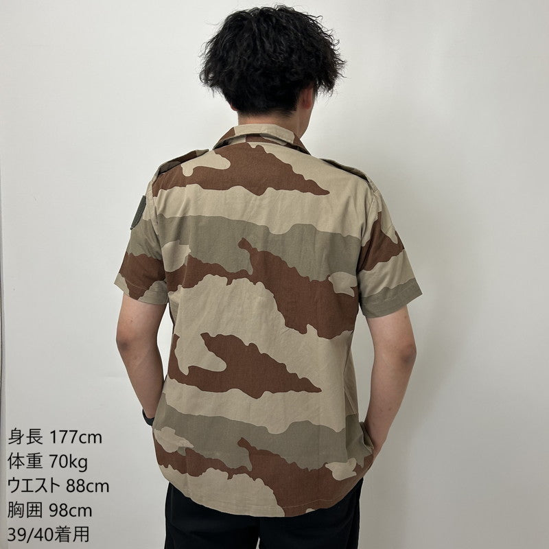 (8/30まで特価)フランス軍 デザートカモ 半袖チャドシャツ USED F14DU-