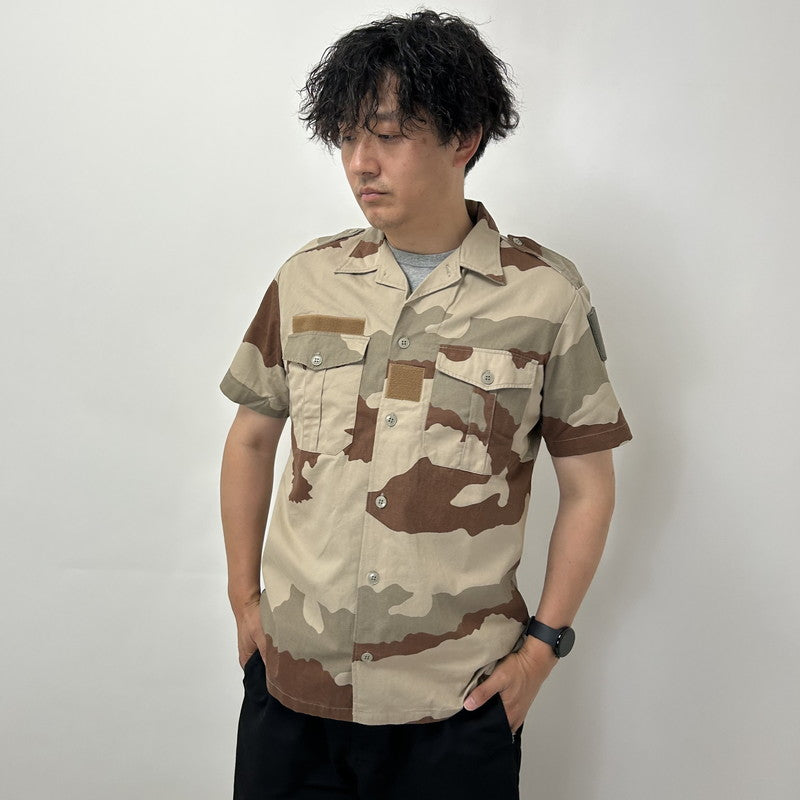 (8/30まで特価)フランス軍 デザートカモ 半袖チャドシャツ USED F14DU-