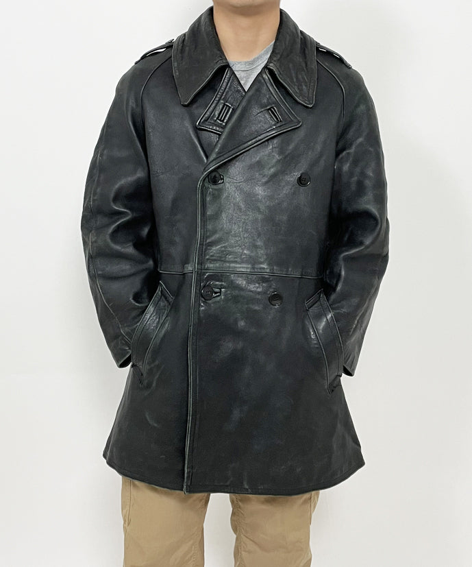 フランス軍 ビンテージ モーターサイクル レザージャケット（USED）デザインA　F47UA