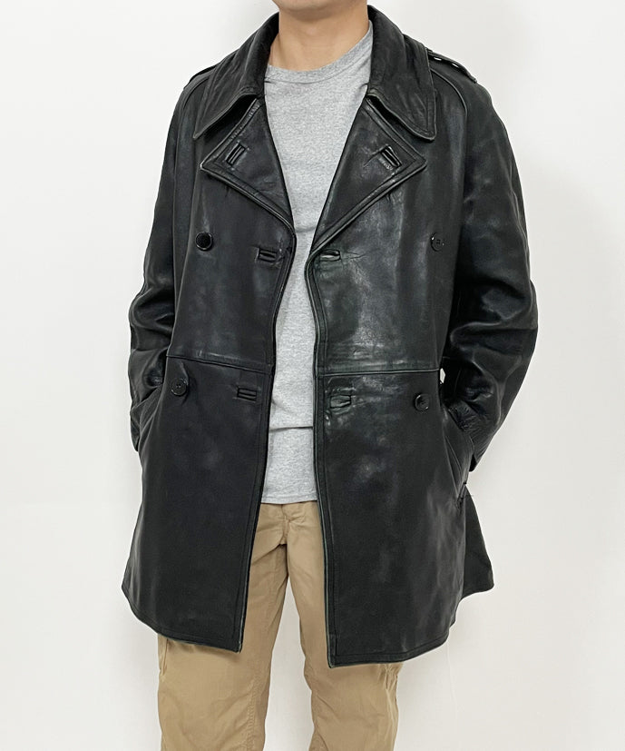 フランス軍 ビンテージ モーターサイクル レザージャケット（USED）デザインA　F47UA