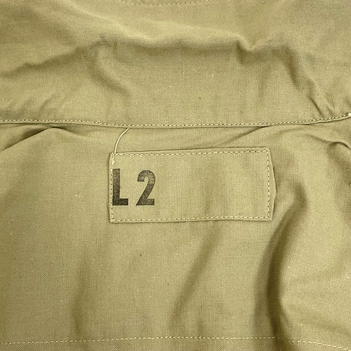 (9/5まで特価)	 フランス軍 ベージュ ビンテージ M-47 チノシャツ 新品 F49VN=