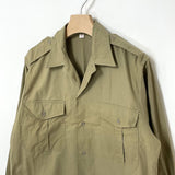 (9/5まで特価)	 フランス軍 ベージュ ビンテージ M-47 チノシャツ 新品 F49VN=