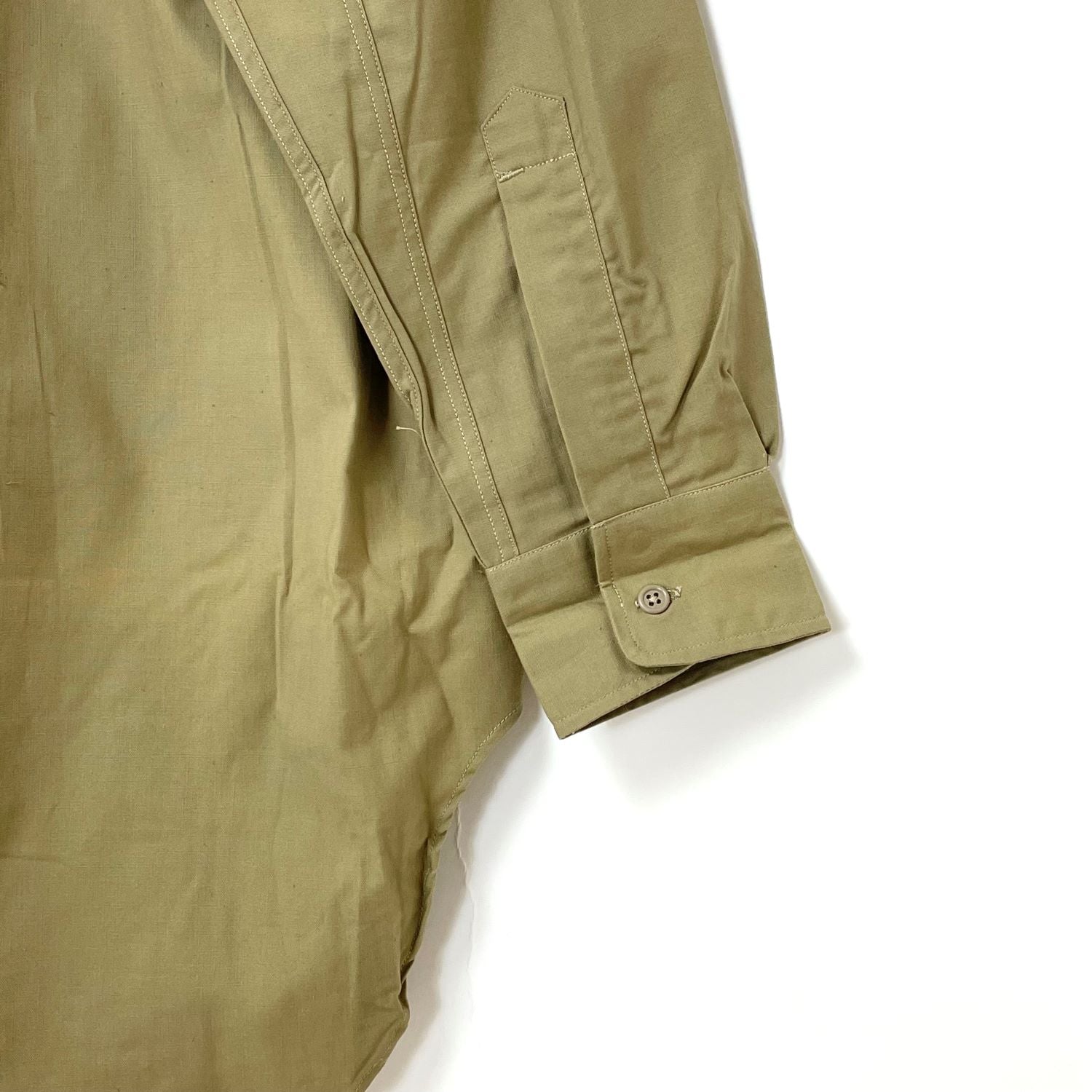 フランス軍 ベージュ ビンテージ M-47 チノシャツ 上質USED F49VN3
