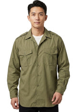 (9/5まで特価)	 フランス軍 ベージュ ビンテージ M-47 チノシャツ 新品 F49VN=