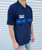 フランス自治体警察 POLICE MUNICIPALE ネイビー ハーフジップ ポロシャツ 新品 F98N-