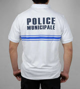 フランス自治体警察 POLICE MUNICIPALE ホワイト ハーフジップ ポロシャツ 新品 F99N-