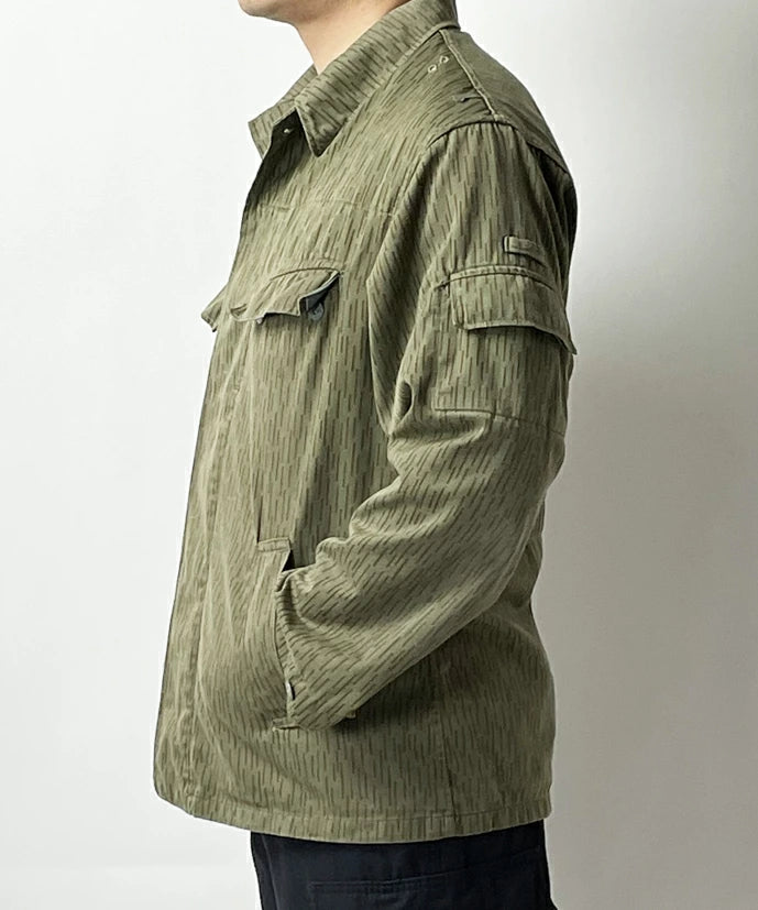 旧東ドイツ軍 NVA レインドロップカモ フィールドジャケット サイドポケット付 USED G26UP=