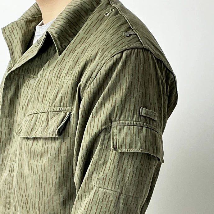 旧東ドイツ軍 NVA レインドロップカモ フィールドジャケット サイドポケット付 USED G26UP=