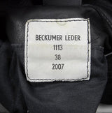 ドイツ警察 POLIZEI フラップポケット レザージャケット バックプリント付 USED G2UP