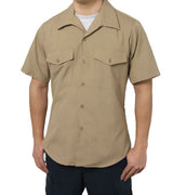 アメリカ海兵隊 USMC カーキ 半袖ドレスシャツ 新品 MC-SS-N-