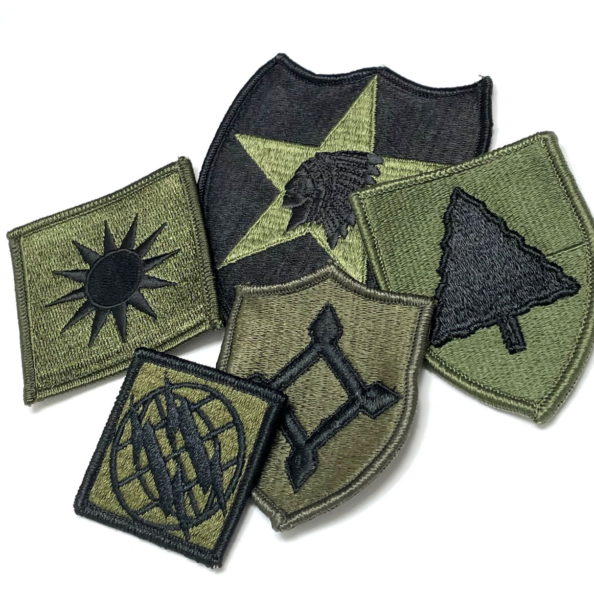 【5枚セット】アメリカ軍 OD 部隊章ワッペン 新品 OD5-B-