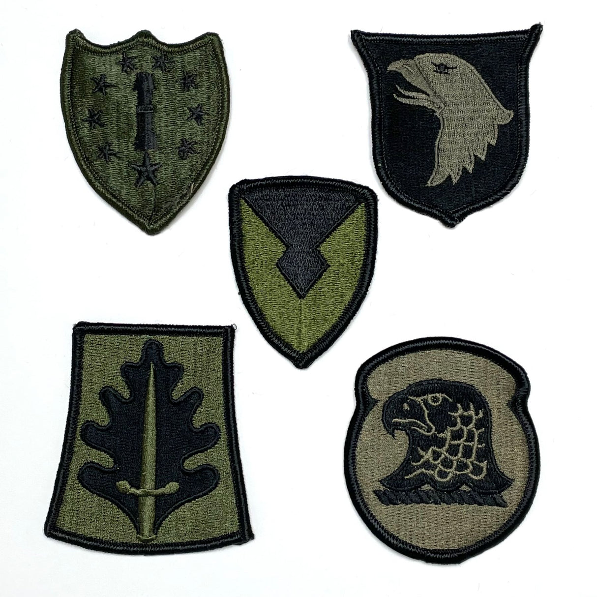 【5枚セット】アメリカ軍 OD 部隊章ワッペン 新品 OD5-D-