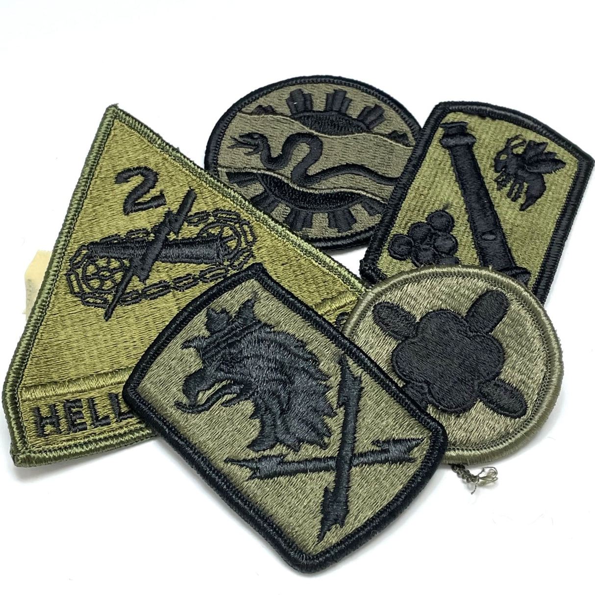 【5枚セット】アメリカ軍 OD 部隊章ワッペン 新品 OD5-E-