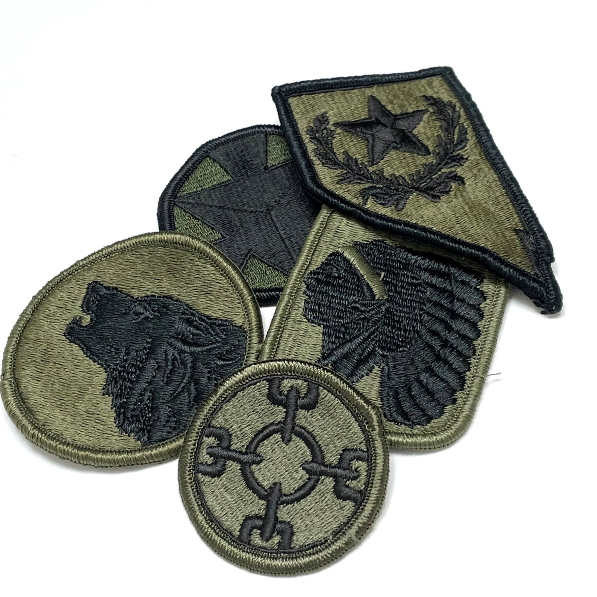 【5枚セット】アメリカ軍 OD 部隊章ワッペン 新品 OD5-F-