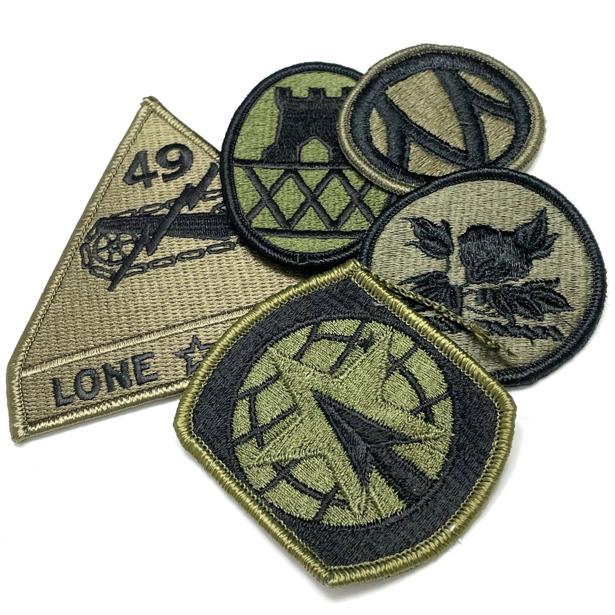 【5枚セット】アメリカ軍 OD 部隊章ワッペン 新品 OD5-G-