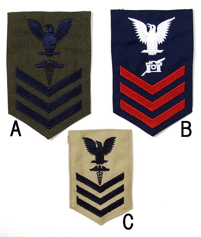 (6/25まで特価)アメリカ海軍 U.S.NAVY 階級章ワッペン 新品　RANK-NAVY-C-