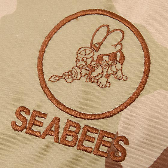 アメリカ軍 デザートカモ SEABEES/シービーズ ポケット用クロス 新品 SEABEES-