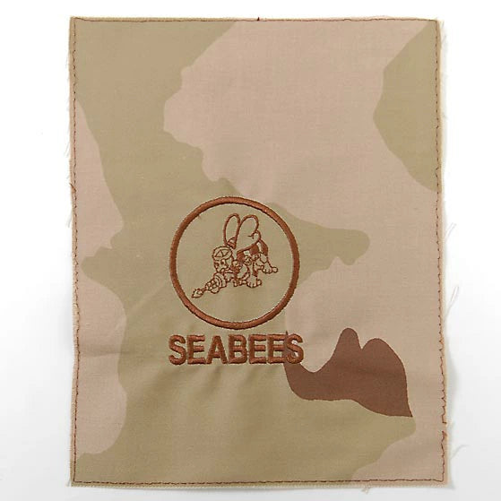 アメリカ軍 デザートカモ SEABEES/シービーズ ポケット用クロス 新品 SEABEES-