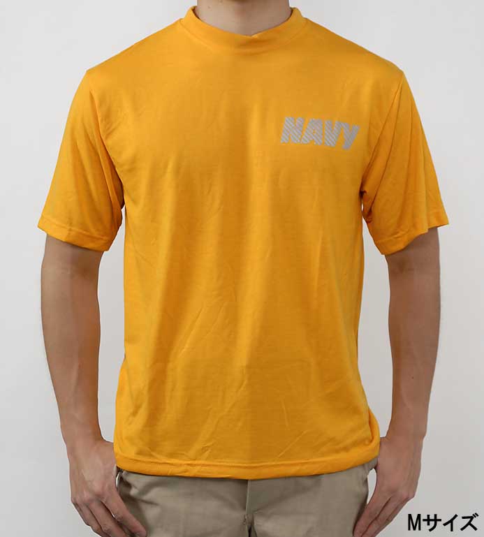 (8/1まで特価)デッドストック B品 新品 米軍実物 アメリカ海軍 U.S.NAVY イエロー トレーニングTシャツ T34N