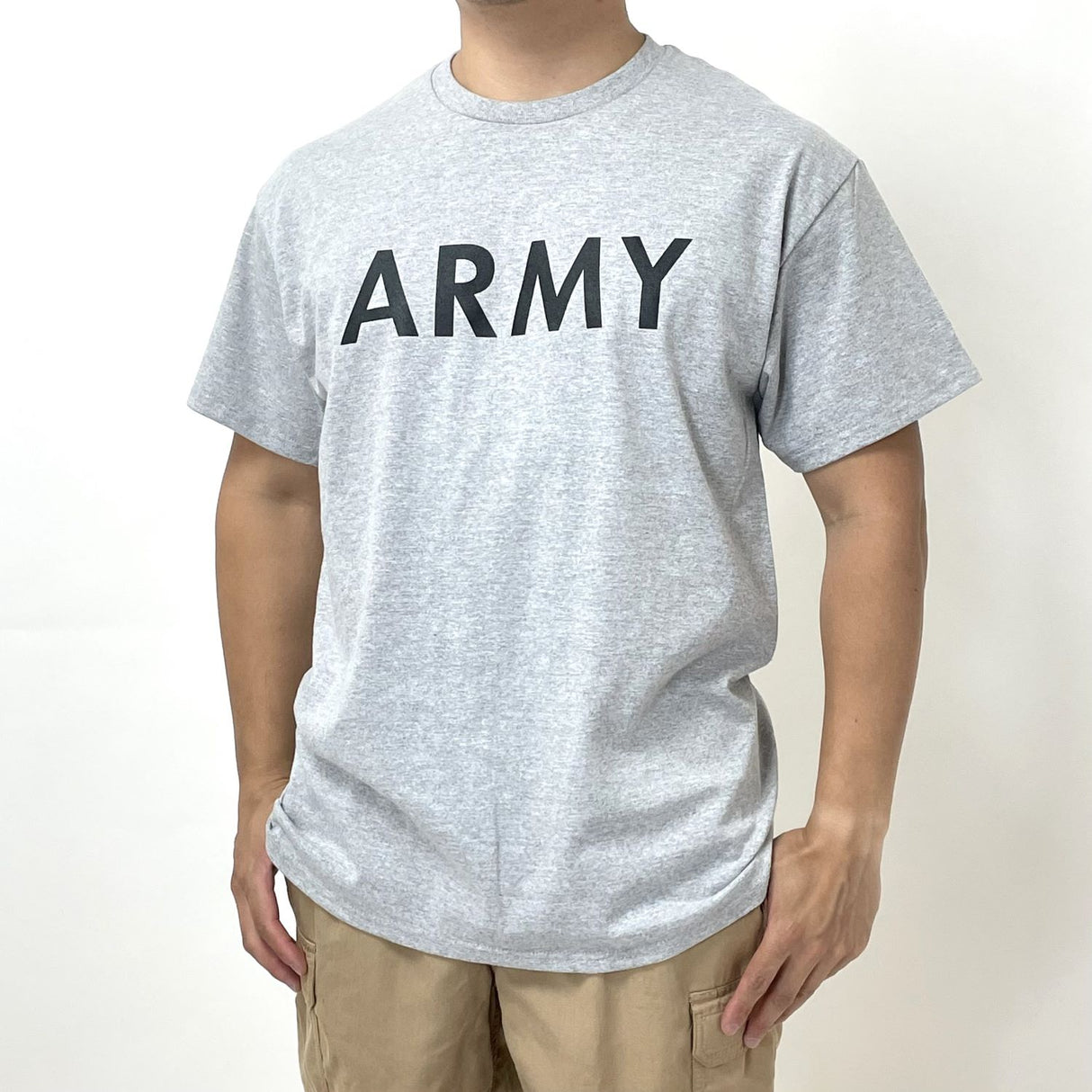 アメリカ U.S.ARMY グレー IPFU トレーニングTシャツ 新品 T45GNZ-