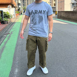 USED 米軍実物 U.S.ARMY グレー 前期型 IPFU トレーニング Tシャツ / アメリカ軍 陸軍 軍物 軍モノ 古着MIX ミリタリー Tシャツ 半袖 灰色 リフレクター V字 反射 プリント 古着 中古 アメカジ ストリート メンズ レディース【T45U-SAM-】