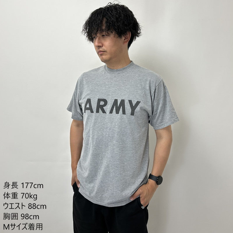 (6/21まで特価)アメリカ軍 U.S.ARMY グレー 前期型 IPFU トレーニング Tシャツ USED -