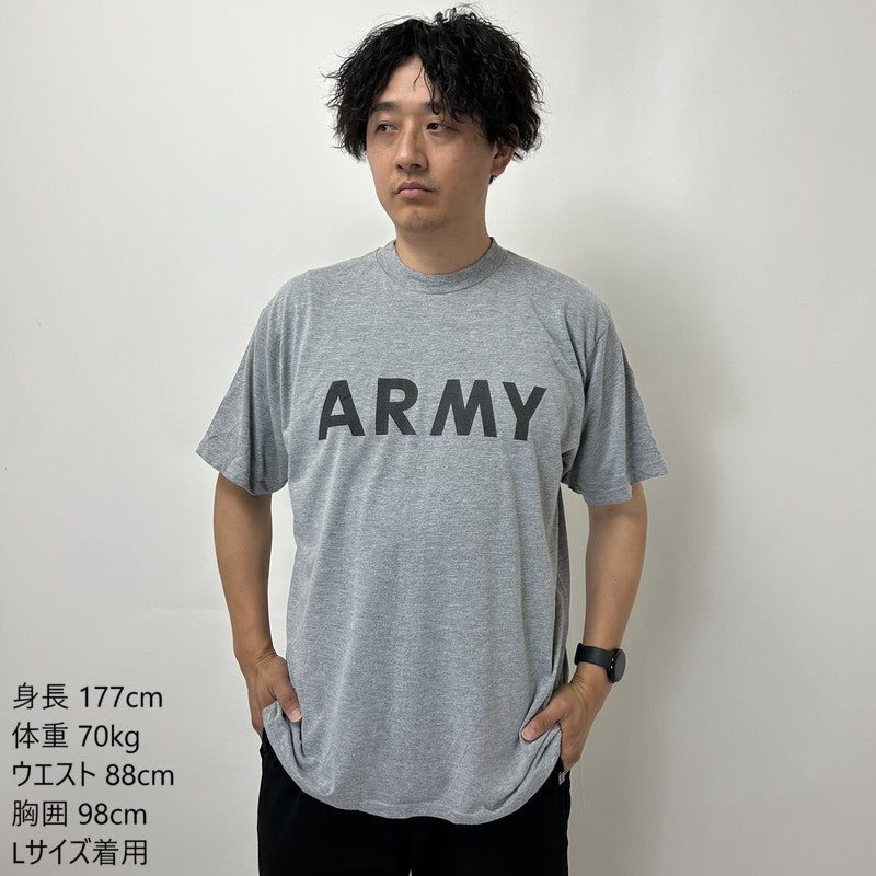 (6/21まで特価)アメリカ軍 U.S.ARMY グレー 前期型 IPFU トレーニング Tシャツ USED -