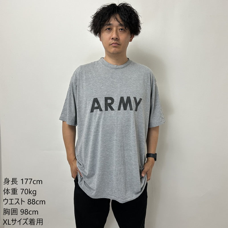 (6/21まで特価)アメリカ軍 U.S.ARMY グレー 前期型 IPFU トレーニング Tシャツ USED -
